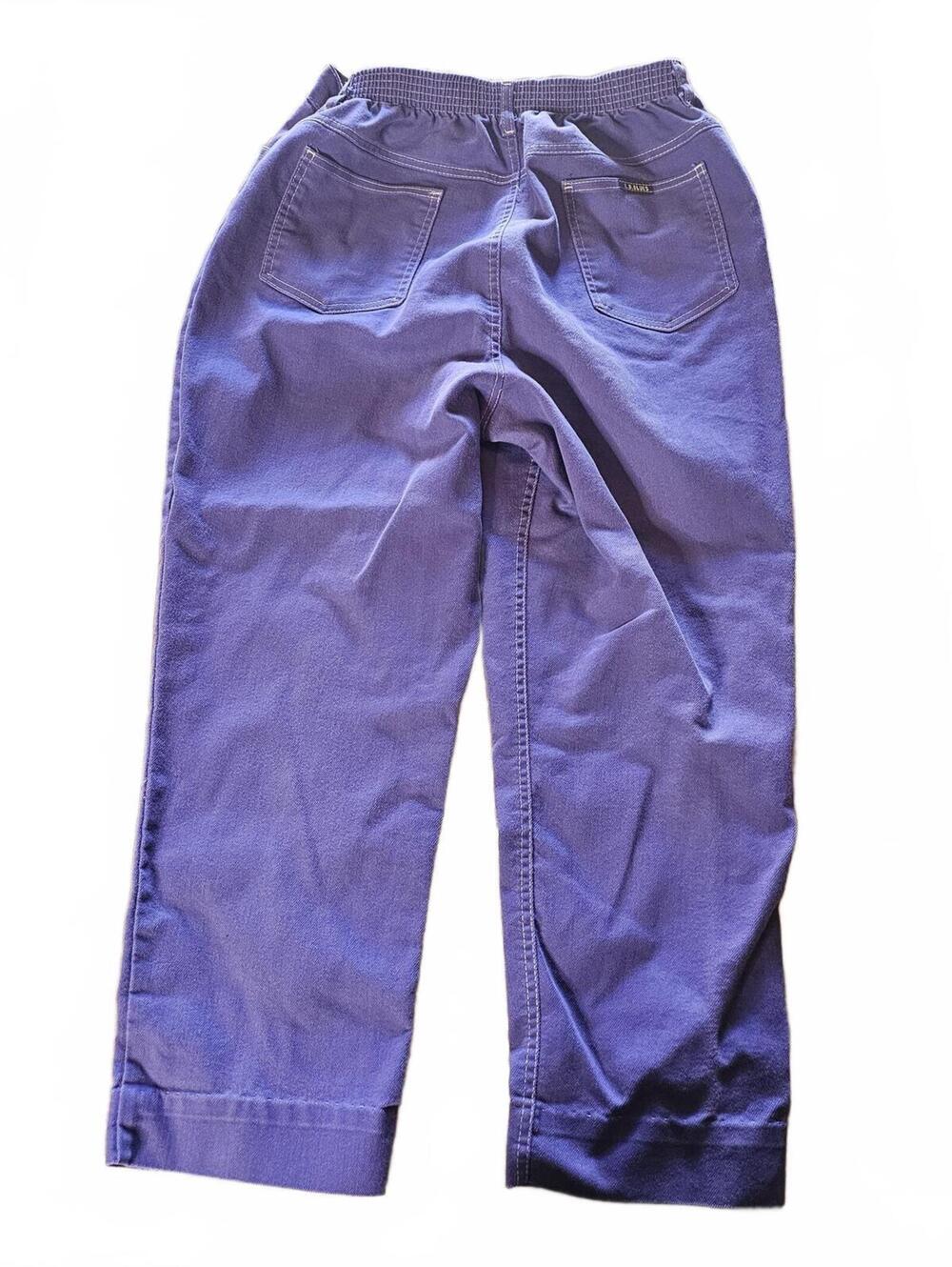 Blin's Vintage Purple Cotton Pants Size 18 Waist Straight Leg - Picture 2 of 6